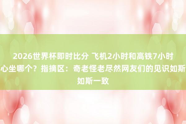2026世界杯即时比分 飞机2小时和高铁7小时你惬心坐哪个?指摘区:奇老怪老尽然网友们的见识如斯一致