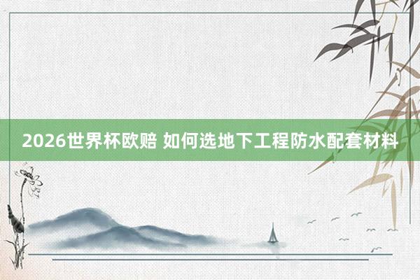 2026世界杯欧赔 如何选地下工程防水配套材料