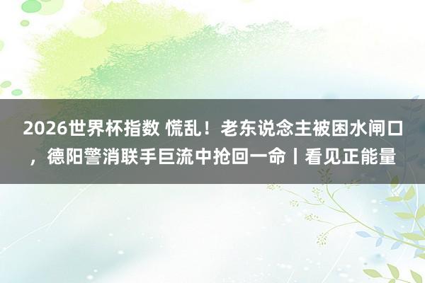 2026世界杯指数 慌乱！老东说念主被困水闸口，德阳警消联手巨流中抢回一命丨看见正能量