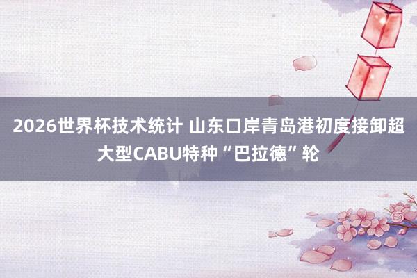 2026世界杯技术统计 山东口岸青岛港初度接卸超大型CABU特种“巴拉德”轮