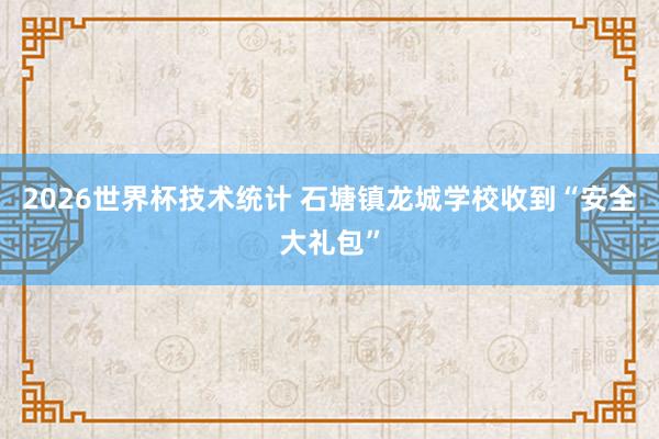 2026世界杯技术统计 石塘镇龙城学校收到“安全大礼包”