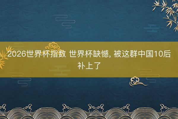 2026世界杯指数 世界杯缺憾, 被这群中国10后补上了